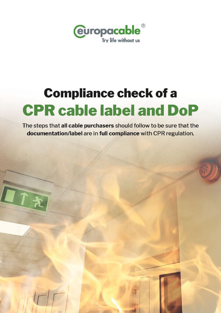 CPR cable label and DoP